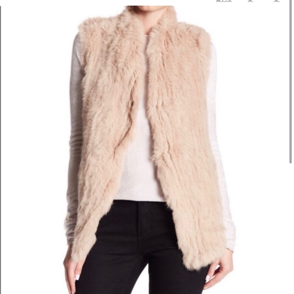 Neiman Marcus LOVE TOKEN Fur Vest | 100% Genuine Fur | Blush/Tan | Sz S